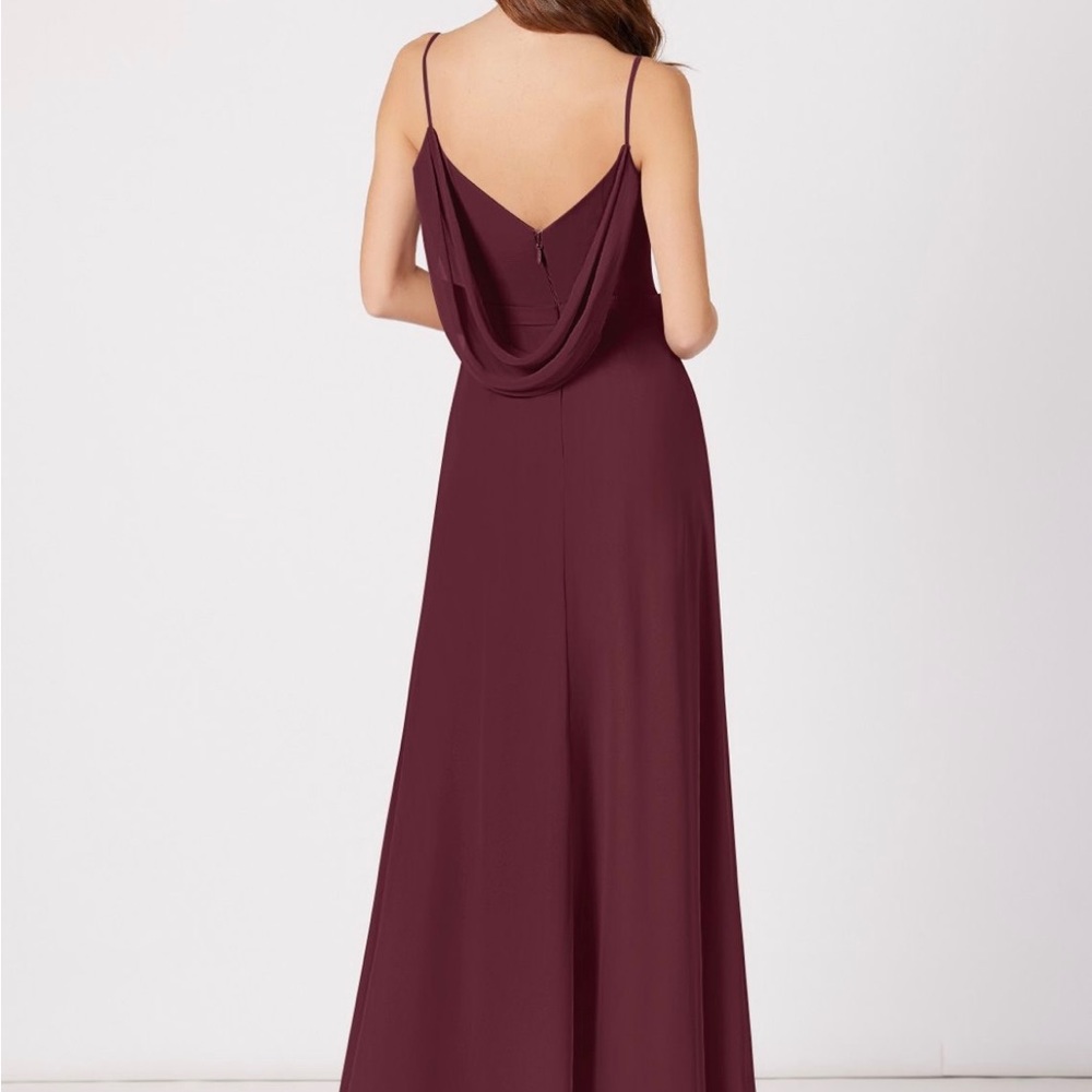 Azazie Candice Bridesmaid Dress in Cabernet Size A4. - Picture 6 of 8